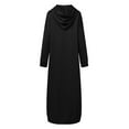 thumbnail image 4 of ZANZEA Dresses for Women Hooded Winter Long Sleeve Thin Fleece Long Pullover Dress, 4 of 9