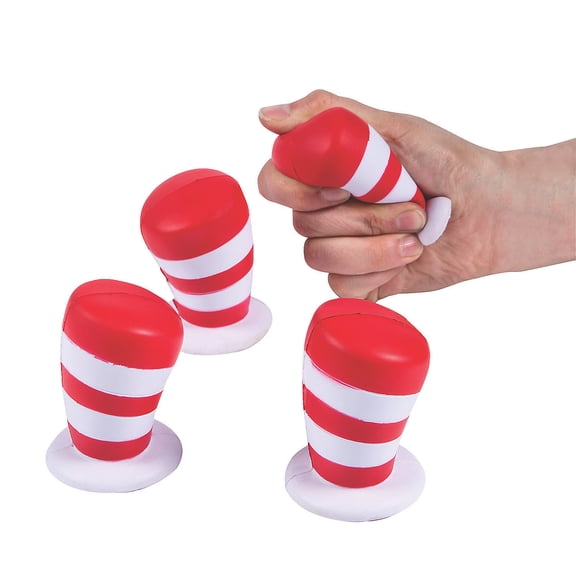 Dr Seuss Hat Stress Toy - Party Favors - 12 Pieces