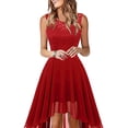 thumbnail image 3 of Gvmfive Women Lace A-Line Dress Sleeveless High Low Party Bridesmaid Dresses, 3 of 6