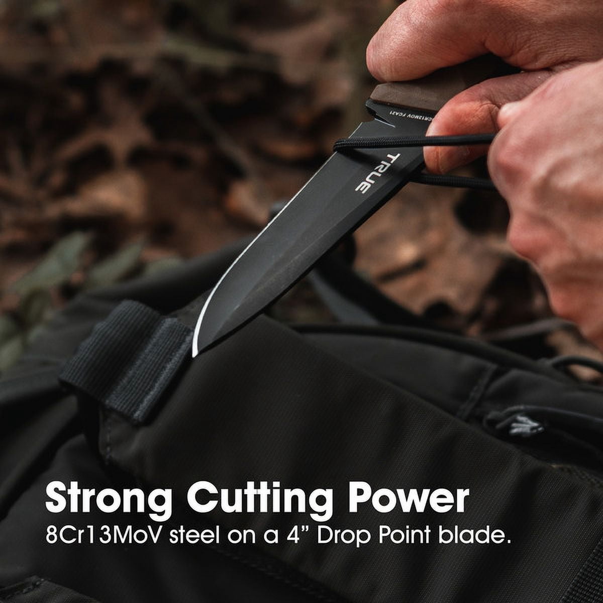 True 4 Inch Stainless Steel Drop Point Fixed Blade Knife