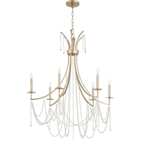 628-6-60-Quorum Lighting-Malin - 6 Light Chandelier-40 Inches Tall and 32 Inches Wide     -Traditional Installation