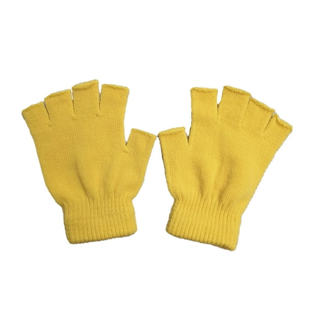 Sonducket 1 par de guantes sin dedos, tejido artesanal, guante de medio dedo, cubiertas para manos, calentador de manos de punto con Color Type1 NO1