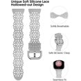 thumbnail image 5 of TOYOUTHS Compatible with Fitbit Versa 2 Bands for Women, Lace Silicone Strap for Fitbit Versa/Versa Lite Edition Watch Stretchy Flower Hollow-out Breathable Sport Wristband,Grey, 5 of 7