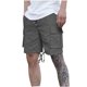 thumbnail image 1 of Mens Cargo Shorts Verano Casual Color Sólido Moda Bolsillos Cordón Cintura Elástica, Cómodo para Al Aire Libre Y la Playa, 1 of 1