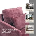 thumbnail image 6 of BISHE Mid Century Modern Armchair, Solid Wood Frame Accent Chair with Tufted Chenille Upholstery & Studded Details, Comfortable Lounge Chair for Living Room, Bedroom or Reading Nook, Wine Red, 6 of 6