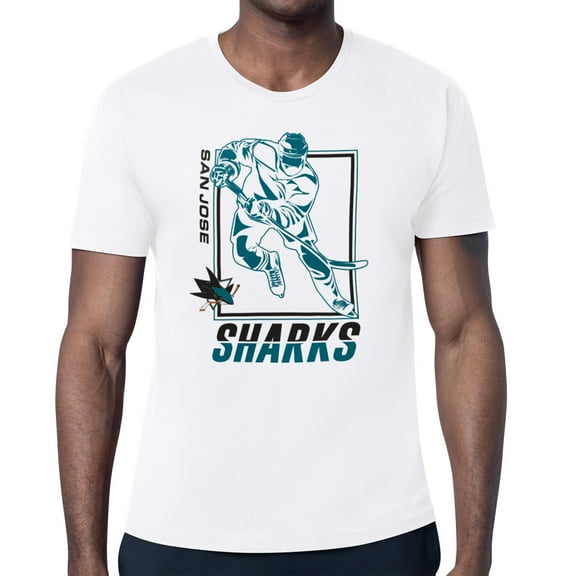 Men's Starter White San Jose Sharks Player Grid T-Shirt