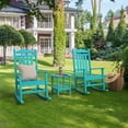 thumbnail image 2 of TORVA Patio Rocking Chairs, All Weather High Back Porch Glider Outdoor Garden Rocker, Turquoise, 2 of 6