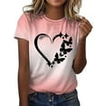 thumbnail image 2 of Baqcunre Valentine'S Day Shirts For Women Fashion Shorts Sleeve T Shirt Top Casual Print T Shirt Top(Multi-color S-XXL),Womens Tops Graphic Tees For Women Shirts For Women Womens Tops, 2 of 6