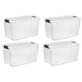 thumbnail image 1 of Sterilite 70 Qt Plastic Stackable Storage Bin with Latching Lid, (4 Pack), 1 of 11
