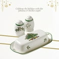 thumbnail image 6 of Spode Christmas Tree 3-Piece Hostess Set - Butter Dish with Lid, Salt Shaker, Pepper Shaker - Festive Earthenware for Christmas, Hanukkah, Holiday Entertaining - Dishwasher Safe Collectible Gift Set, 6 of 8