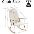 thumbnail image 2 of BISHE Modern Adjustable Headrest Pillow Rocking Chair,Upholstered Glider Rocker Chairs with High Backrest,with Armrests,Living Room,Bedroom,Balcony,Easy to Assemble,White, 2 of 10
