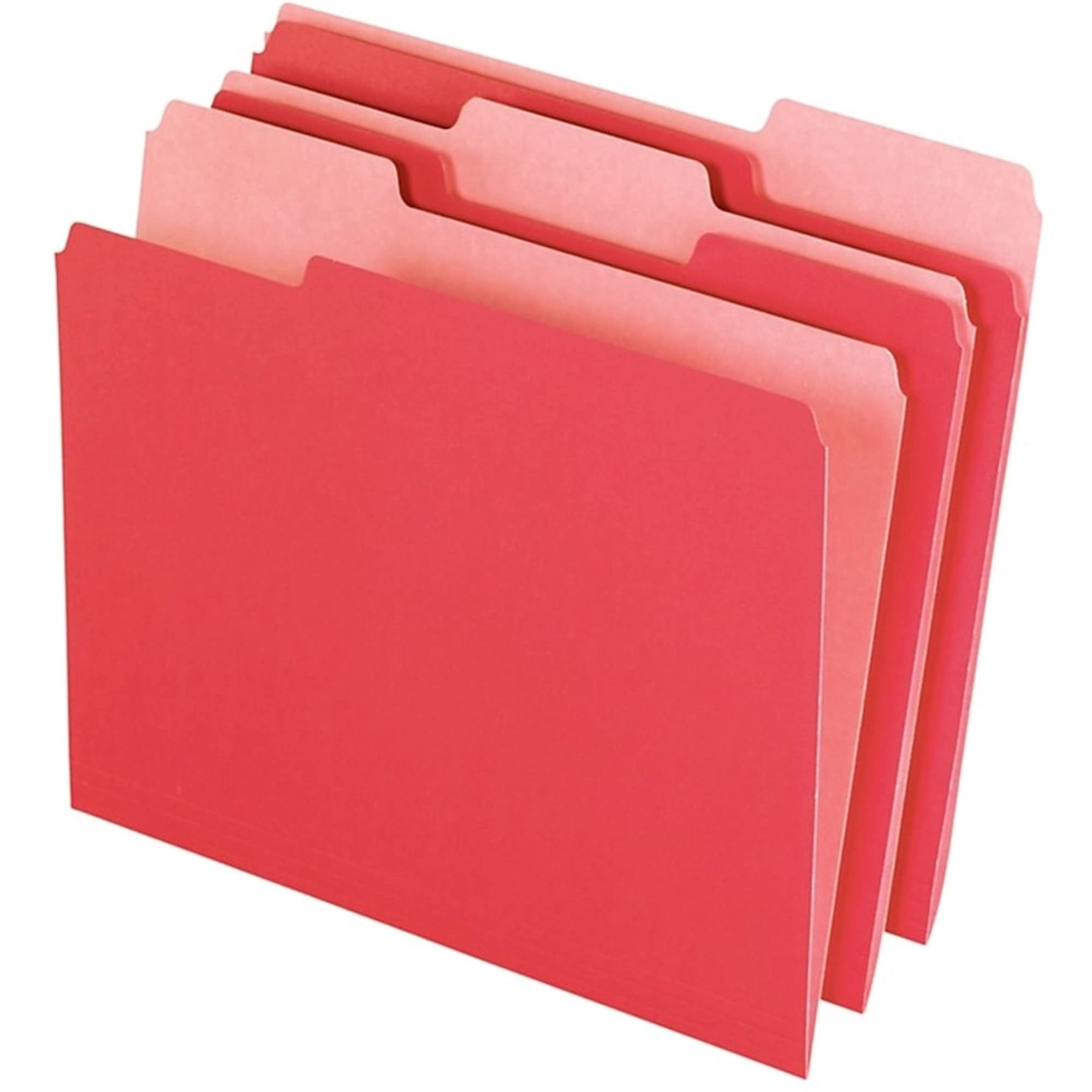 Office Depot Letter-Size File Folders, 1/3-Cut, Red, 100-Pack, 97662