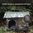 thumbnail image 3 of MXTPOV Maison pour Chat d'Extérieur, Maisons pour Chats d'Intérieur, Maison pour Chat Résistante aux Intempéries avec Rideau Transparent, Abri pour Chats Errants, Camouflage, TG, 3 of 5