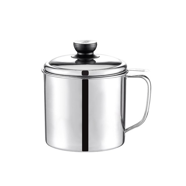 Wosthever Filtro de aceite de acero inoxidable para restaurante en casa, filtro de grasa para alimentos, separador de jarra, lata de almacenamiento, Cocina y Comedor Pequeña Wosthever HA070645-01