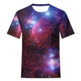 thumbnail image 5 of Penkiiy Galaxy Printed Shirt , Women's Print Graphic T Shirt Short Sleeve Summer T-Shirt Novelty Casual Tee M Hot Pink, 5 of 6