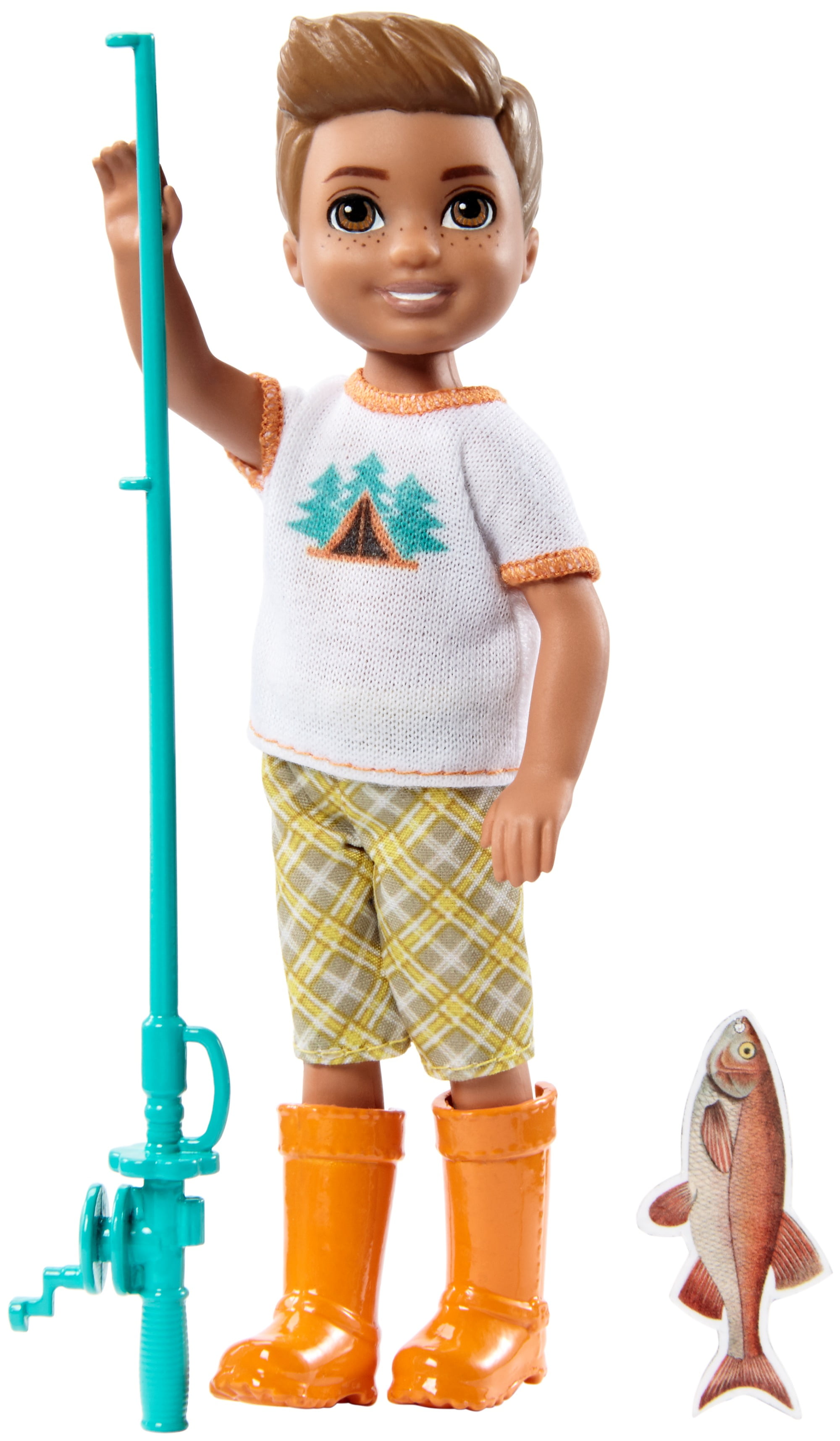 Barbie Camping Fun Boy Doll with Fishing-Themed Accessories - Walmart