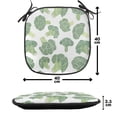 thumbnail image 4 of Vegetables Chair Seating Cushion Set of 6, Continuous Foods Pattern with Sketchy Hatched Broccoli Print, Seat Pads for Office with Anti-slip Backing, 16"x16", Fern Green Pale Green, by Ambesonne, 4 of 7