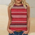 thumbnail image 4 of YABCSAZ Tank Tops for Women 2024 Oversize Sleeveless Round Neck Tank Summer Casual Soft Striped Print T-Shirt Tops Loose Fit Tank Tops Clothes Outfits 2024, 4 of 4