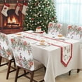 thumbnail image 4 of Christmas Gnome Chair Covers Set of 8 Winter Poinsettia Leaf Xmas Snowflakes Gift Chair Back Covers Stretch Removable Washable Slipcovers Protector for Dining Room Kitchen Party Decor, 4 of 5