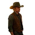 thumbnail image 5 of EOYWHK Cowboy Hat for Men Western Cowboy Wide Brim Hat with Braided Leather Band Felt Hat for Rodeo Party Costume Outdoor, Green, 5 of 5