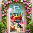 thumbnail image 4 of Cute Dogs Happy Summer Beach Party Banner Decorative Design Pups Playful Scene for Beach Party Summer Event Holiday Celebration, 4 of 9