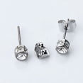 thumbnail image 3 of Aretes para hombre con simulados, circonita cúbica forma forma forma , pendientes de plata, 3 of 9