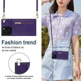 thumbnail image 2 of Dteck for iPhone 16 Pro Case, Shockproof Magnetic Protective Zipper Pocket Purse Handbag Shoulder Strap Stylish Protective Cover, Purple, 2 of 9