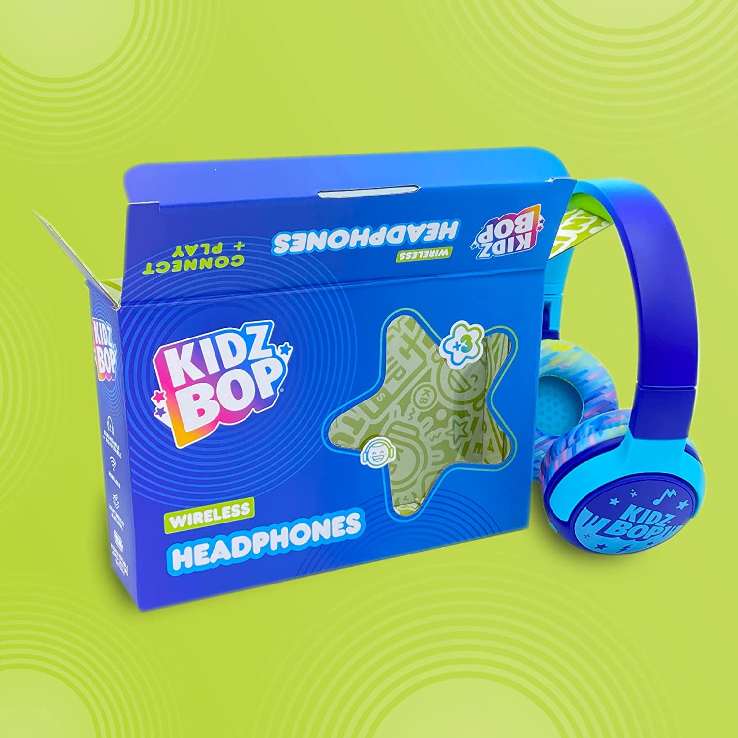Move2Play Kidz Bop Bluetooth Headphones for Kids | Hi-Def Microphone & Speakers | 94dB Volume Limiting | Wireless | Adjustable | School Use | Gift 3 4 5 6 7 8+ Year Old Girls Boys