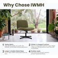 thumbnail image 7 of Criss Cross Velvet Armless Wide Office Chair - No Wheels, Cross Legged with Adjustable Height, Wide Seat, Desk Chair for Home, Office, Bedroom (Green), 7 of 7