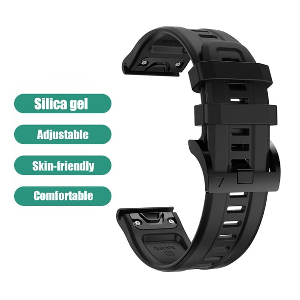 Correa de silicona para reloj deportivo Garmin Fenix 7/6 Pro/5 22 mm (negro)