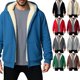 thumbnail image 2 of Winter Fleece Lined Zip Up Jacket For Men With Hood Thick Insulated Coat Windproof Outdoor Activity Wear Cold Protection XXXL brown, 2 of 4