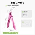 thumbnail image 3 of MelodySusie Acrylic Nail Clippers, Adjustable Stainless Steel Trimmer for Fake Nail Tips and Acrylic Nails,pink, 3 of 7