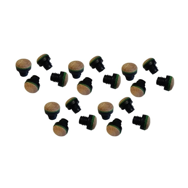 20 piezas de puntas de taco de billar de 12 mm, repuestos para accesorios de billar, juego de interior, atornillables, fácil instalación, puntas de