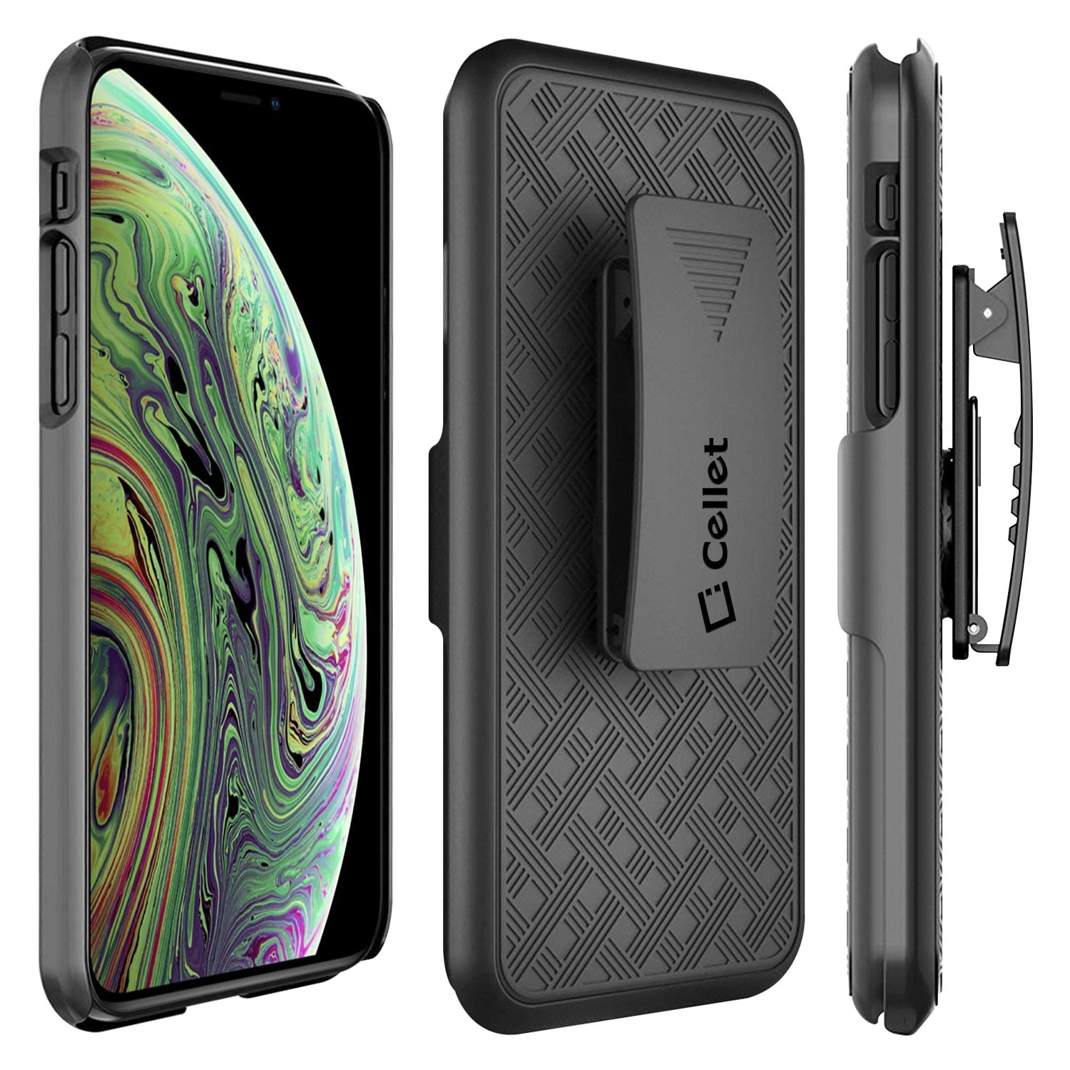 iPhone XS Max Holster, Shell Holster Kickstand Case with