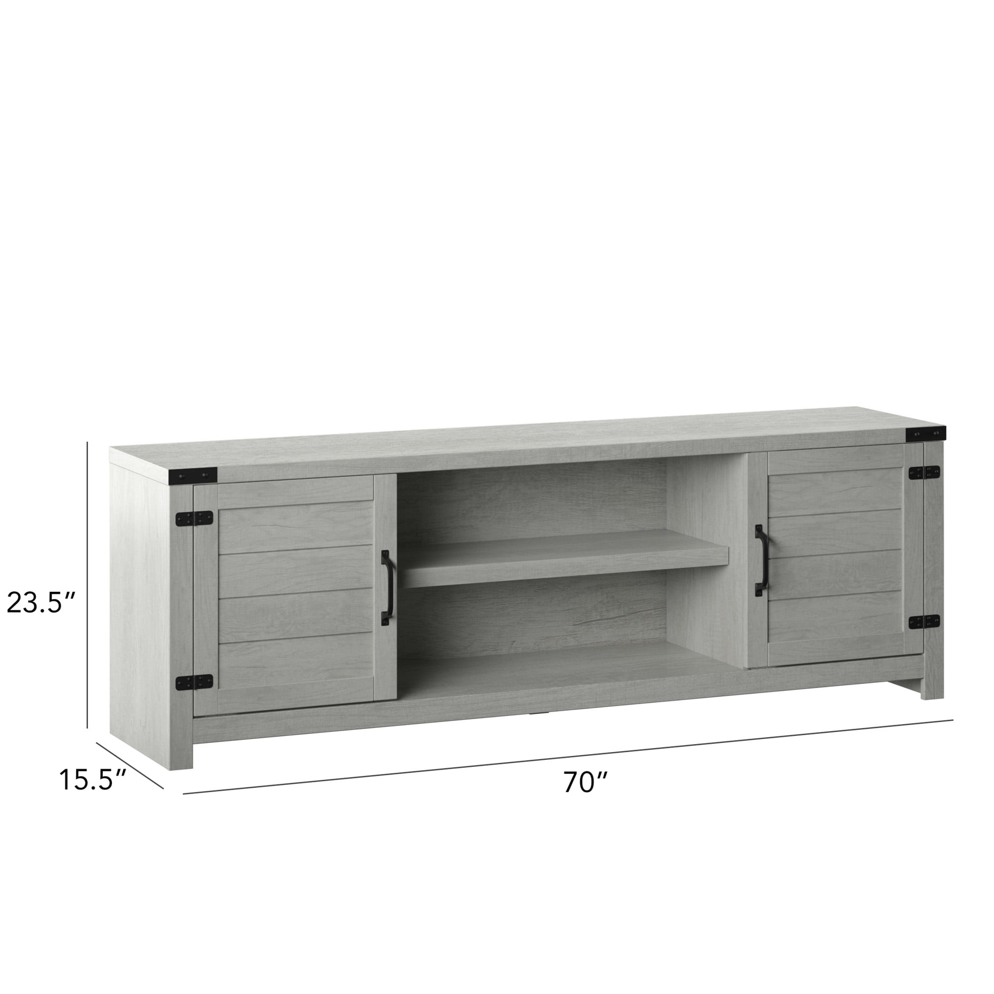 TV Stand for TVs up to 80 with Farmhouse Design in Fairfax Oak