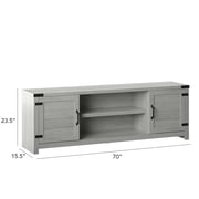TV Stand for TVs up to 80 with Farmhouse Design in Fairfax Oak