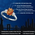 thumbnail image 2 of Gem Stone King 10K Two Tone Gold Twilight Orange Mystic Quartz and White Moissanite Engagement Ring for Women | 2.26 Cttw | Oval 9X7MM | Gemstone Birthstone | Size 7, 2 of 7