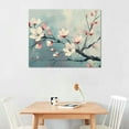 thumbnail image 2 of PRATYUS Wall Art for Living Room Plum Blossom Flower Canvas Painting Artwork Flower Canvas Prints In Grey Background 3D Textured Flower Canvas Painting for Bathroom Office Home Decor 16x12in, 2 of 6
