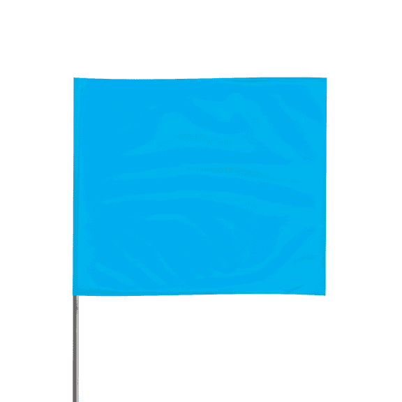Presco Steel Wire Staff Marking Flags [4 in. x 5 in. Flag]: 21 in. Steel Wire / (Neon Blue)
