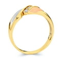 thumbnail image 2 of Wellingsale Mens Solid 14k 3 Tri Color White Yellow and Rose / Pink Gold Polished CZ Cubic Zirconia Wedding Ring Band - Size 10, 2 of 5