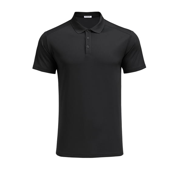 PINSPARK Black Polo Shirts for Men Quick Dry Short Sleeve Collared Shirt Soft Casual Stylish Golf Shirts