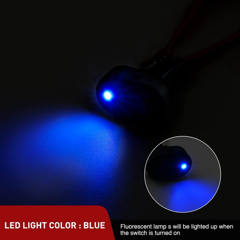 TIANWIDJEW 12V Blue LED Rocker Switch - 30A 3-Pin SPST On/Off Oval Switch For Cars, Trucks, Boats