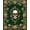 Dark Green Gold, Pattern 4, variant on ODIKA 8'x10' Washable Area Rug Durable, Non-Slip Goth Victorian Damask Skull With Baroque Floral Scroll Border for Living Room, Under Sectional, Family