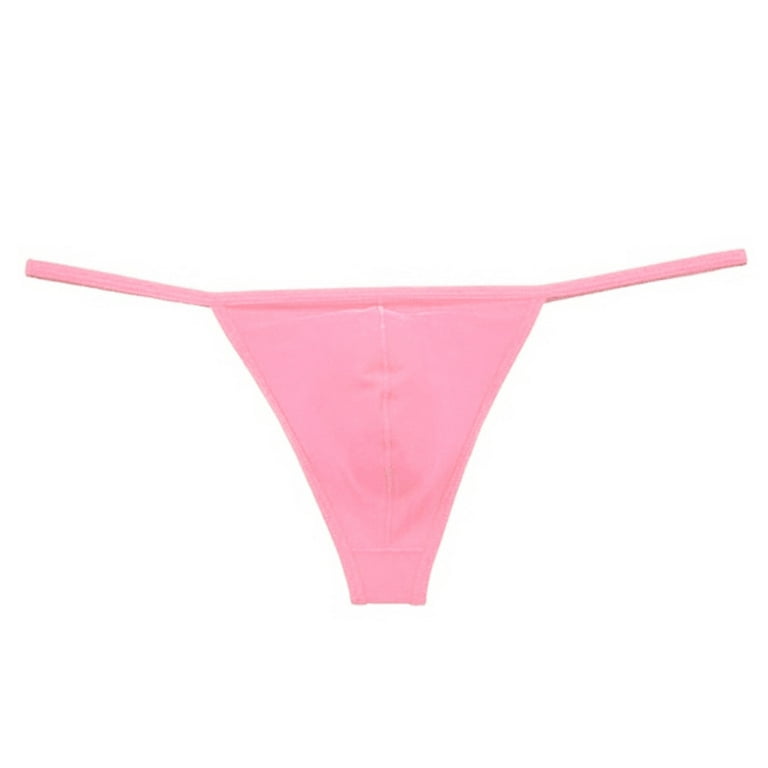 FELWORS Open Back Mens Underpants Low Waist Briefs Thong Underwear Pink  Polyester,Spandex 