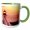 Green/White, variant on 3drose, Marshall Point Light, Port Clyde, Maine at Sunset, 11oz Two-tone Green Mug
