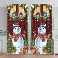 thumbnail image 1 of Oliegs Couverture Rideaux Imprimés des Fêtes 2 Rideaux Plats 2D Imprimés Rouges de Noël avec Flocons de Neige et Branches pour Chambre Salon Fête des Fêtes, 1 of 4
