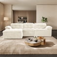 thumbnail image 2 of Rophefx 118" Oversized Modular Sectional Sofa,Large Modern Cloud Sectional Couch with Ottoman,Chenille 4 Seat Sofa Set,L-Shape Couch for Living Room,Apartments,No Assembly Required,Beige, 2 of 6