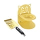 thumbnail image 4 of Pala para arena de gatos, cuenco elevado para gatos, suministros resistentes para el hogar, tamiz para gatitos Amarillo, 4 of 9