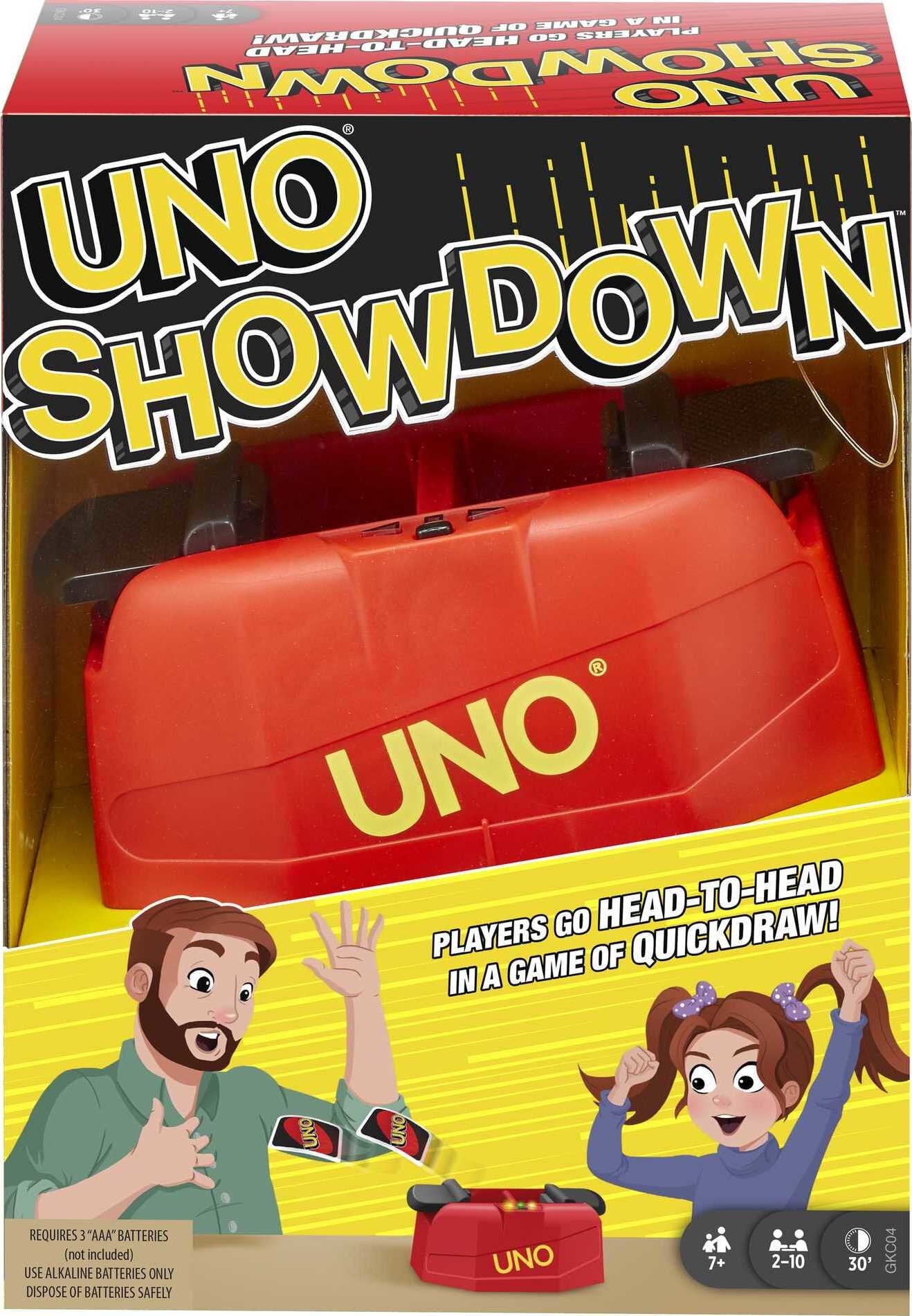 UNO Showdown Family Card Game for 2-10 Players, Age 7 Years and Older