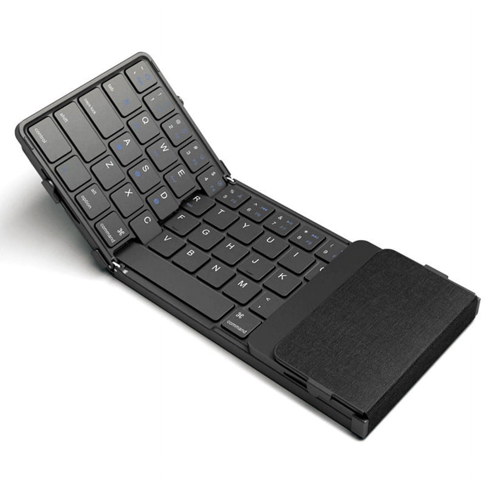 Foldable Bluetooth Keyboard Tri-Folding Wireless Keyboard with Touchpad Rechargeable Keyb C1915